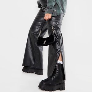 Plus PU drawstring joggers